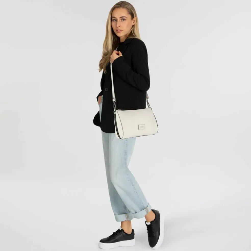 Gabs Pepita Schultertasche Leder 31 cm mit Dehnfalte