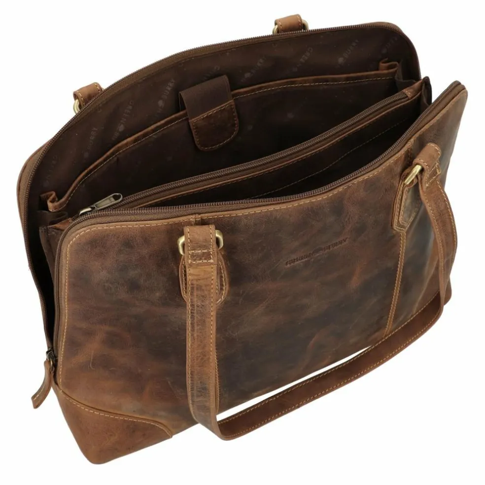Greenburry Vintage Shopper Tasche Leder 37 cm Laptopfach