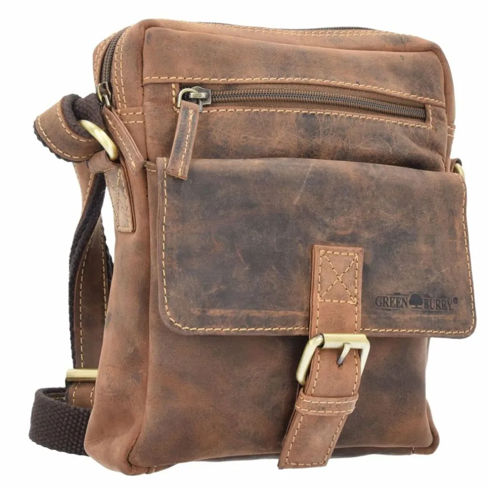 Greenburry Vintage Umhängetasche Leder 20 cm